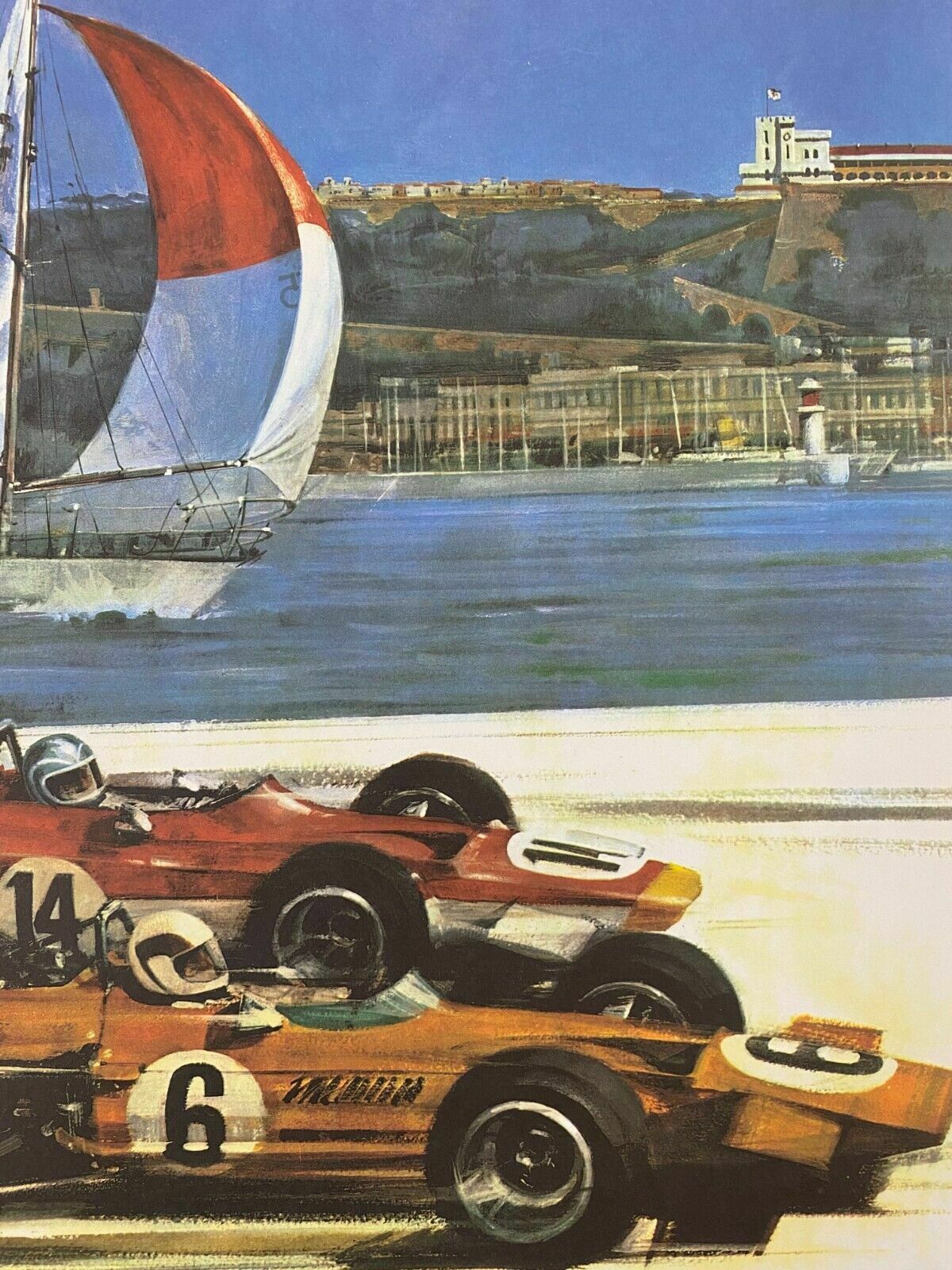 photo furniture Monaco 1970   Michael Turner, 1970   Original Vintage Poster Linen Backed