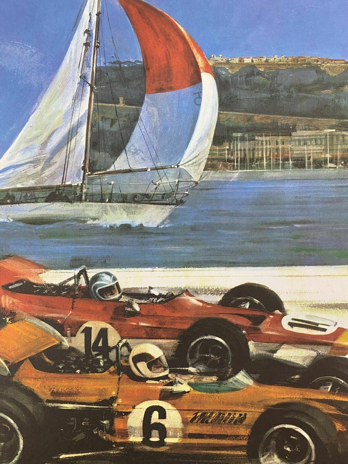 photo vinterior Monaco 1970   Michael Turner, 1970   Original Vintage Poster Linen Backed