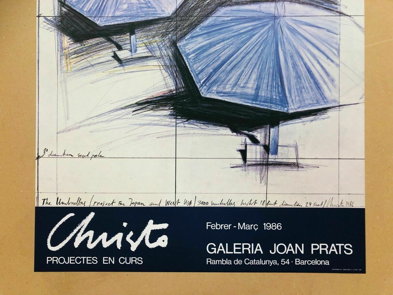 Christo, 1986   The Umbrellas   Exhibition Poster Printed In Offset Lithography photo for sale