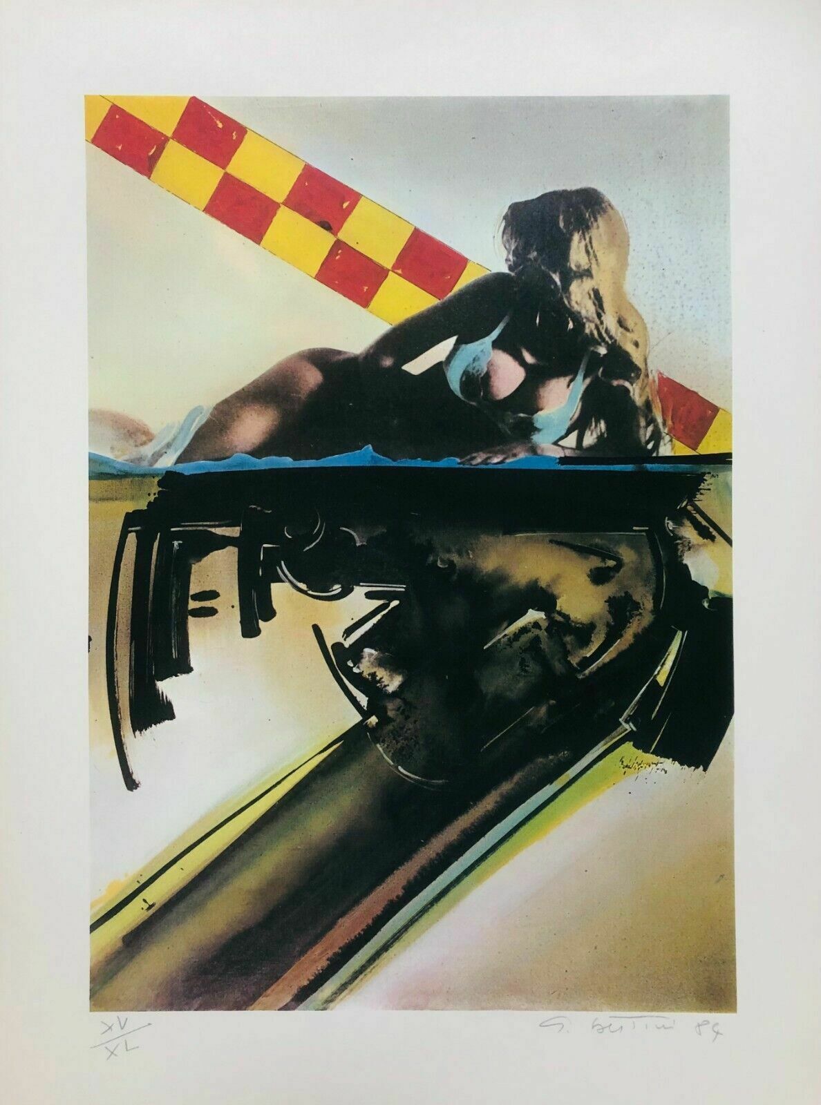 Gianni Bertini, 1984   Composition   Screen Printing On Cardboard