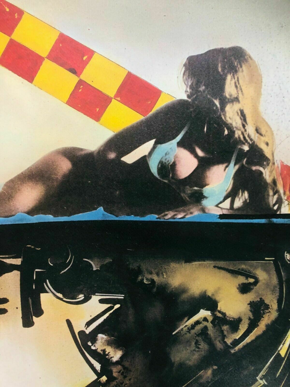 Gianni Bertini, 1984   Composition   Screen Printing On Cardboard photo vintage