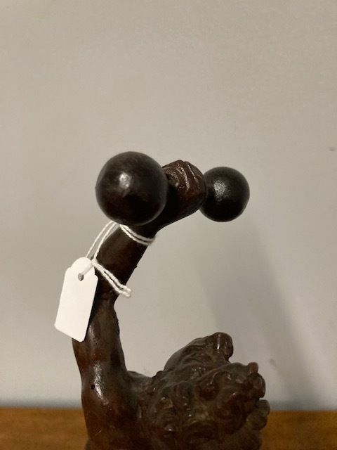 photo buy Ancient Sculpture In Walnut Depicting A Late 19th Century "Weightlifter", Italian School.