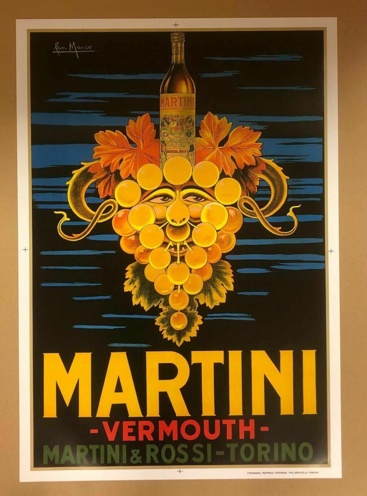 San Marco, C.A. 80s   Martini Vermouth   Advertising Beautiful Affiche photo furniture