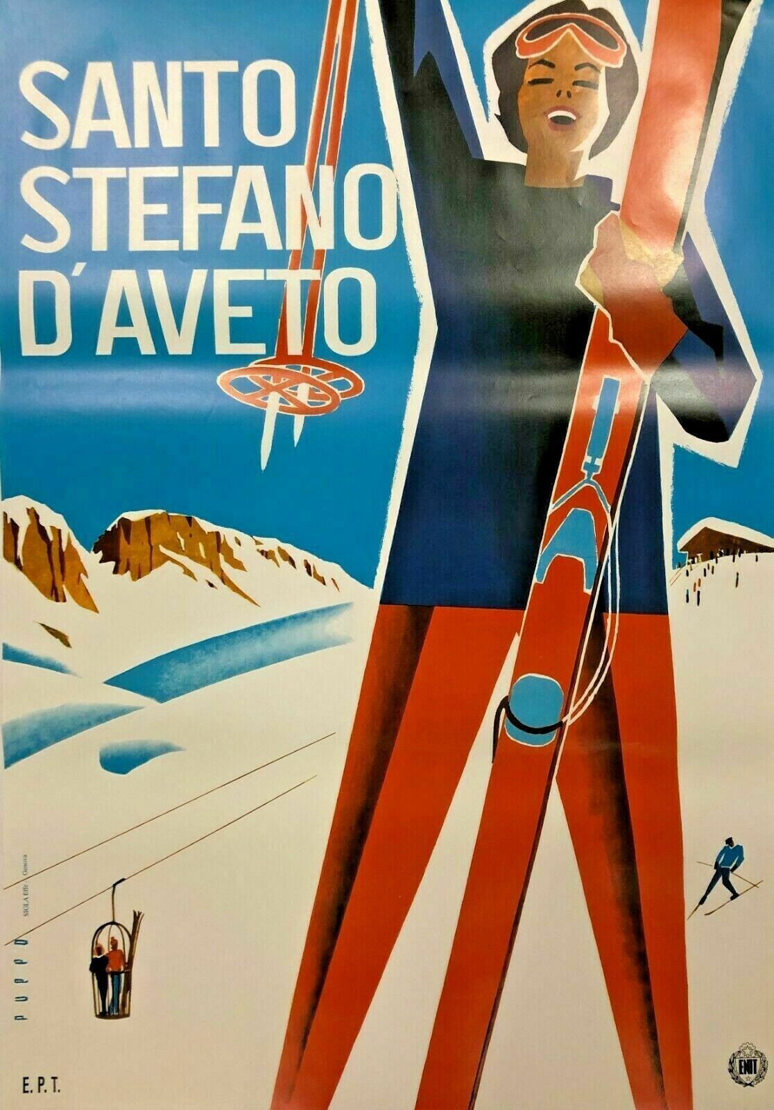 Mario Puppo Ca 1970  Santo Stefano D'aveto  Advertising Affiche