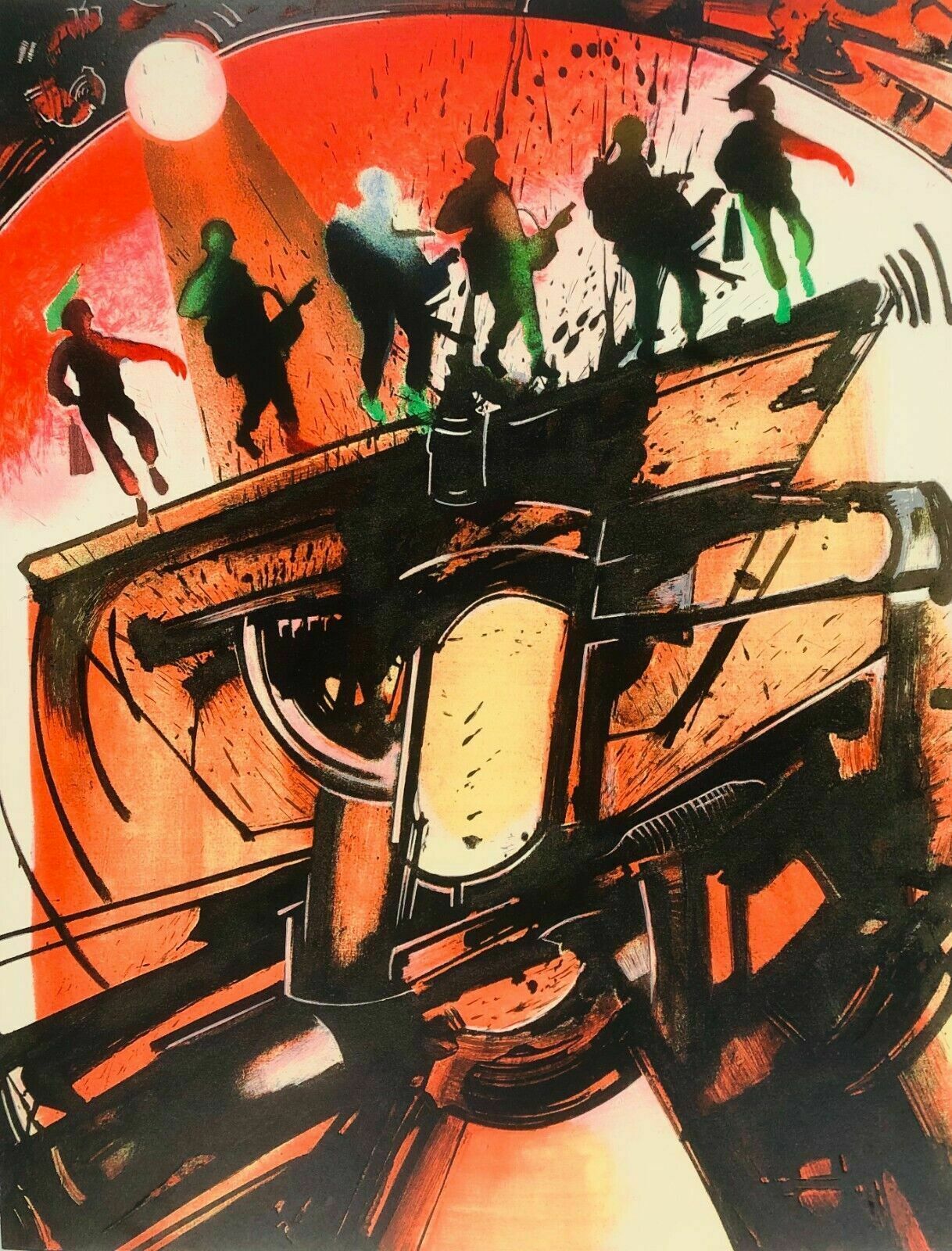 Gianni Bertini 2003  The Victims Of Mercury  Screen Printing On Cardboard photo furniture