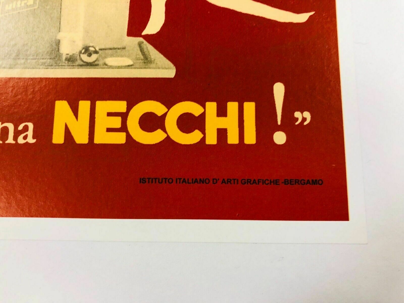 Jeanne Grignani, 80s   Necchi (Red)   Original Affiche Linen Backed On Canvas photo vintage