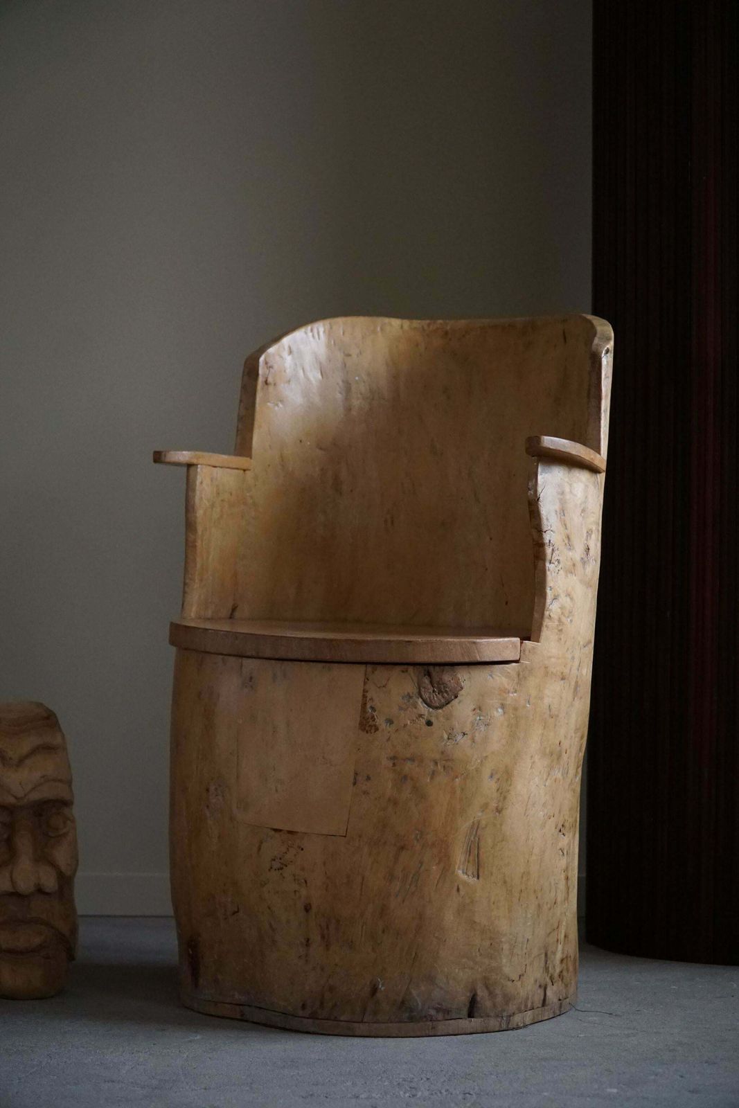 Wabi Sabi Stump Chair In Solid Birch By A Swedish Cabinetmaker Modern 1950s photo for sale
