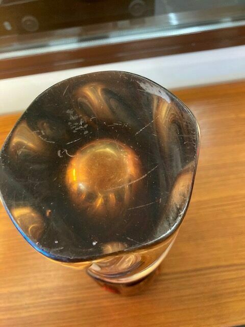 Seguso Murano Glass Vase From The 70s, Two Tone Modern Design. Perfect Condition photo 312.0