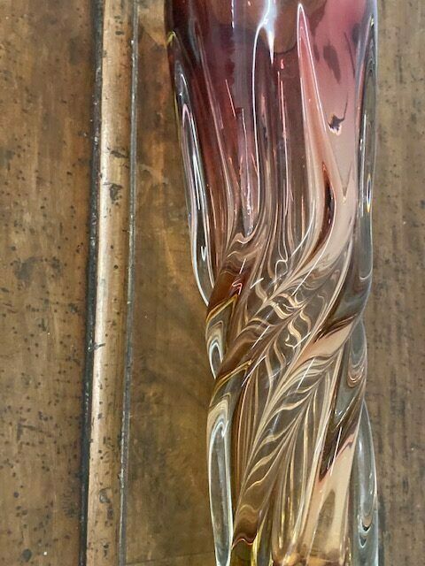 Home Decor Seguso Murano Glass Vase From The 70s, Two Tone Modern Design. Perfect Condition photo