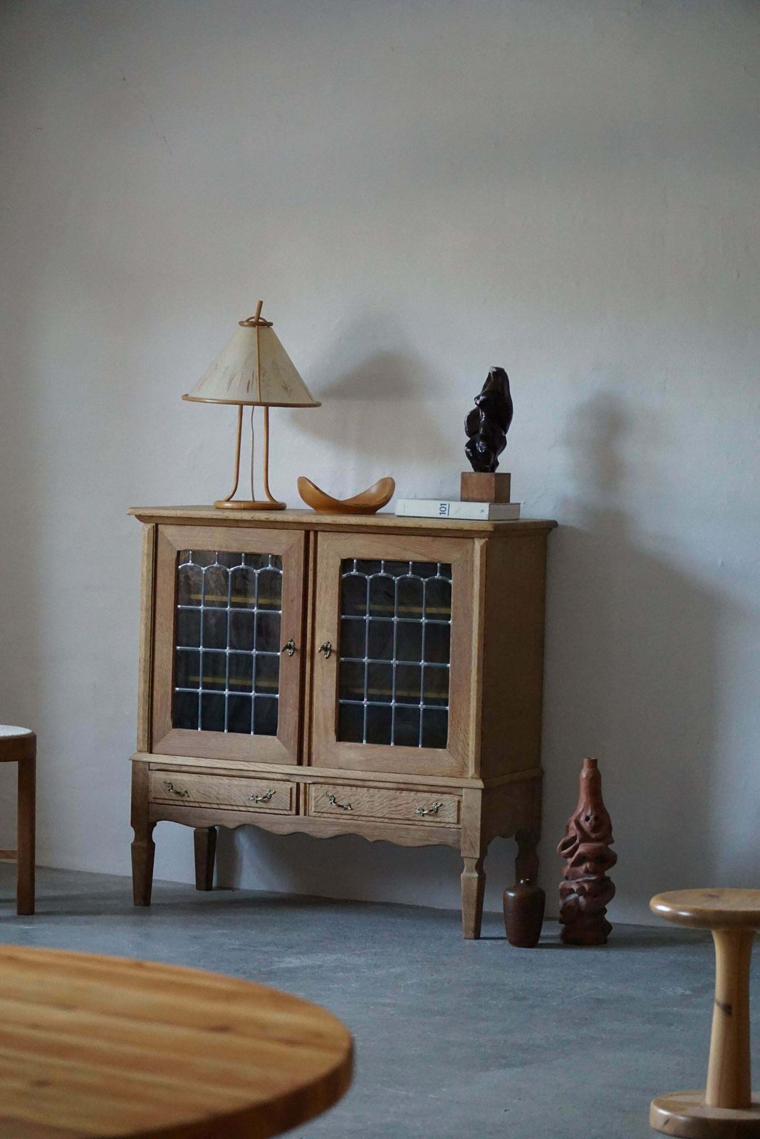 20th Mid Century Cabinet In Solid Oak With Glass Front By Danish Cabinetmaker photo furniture