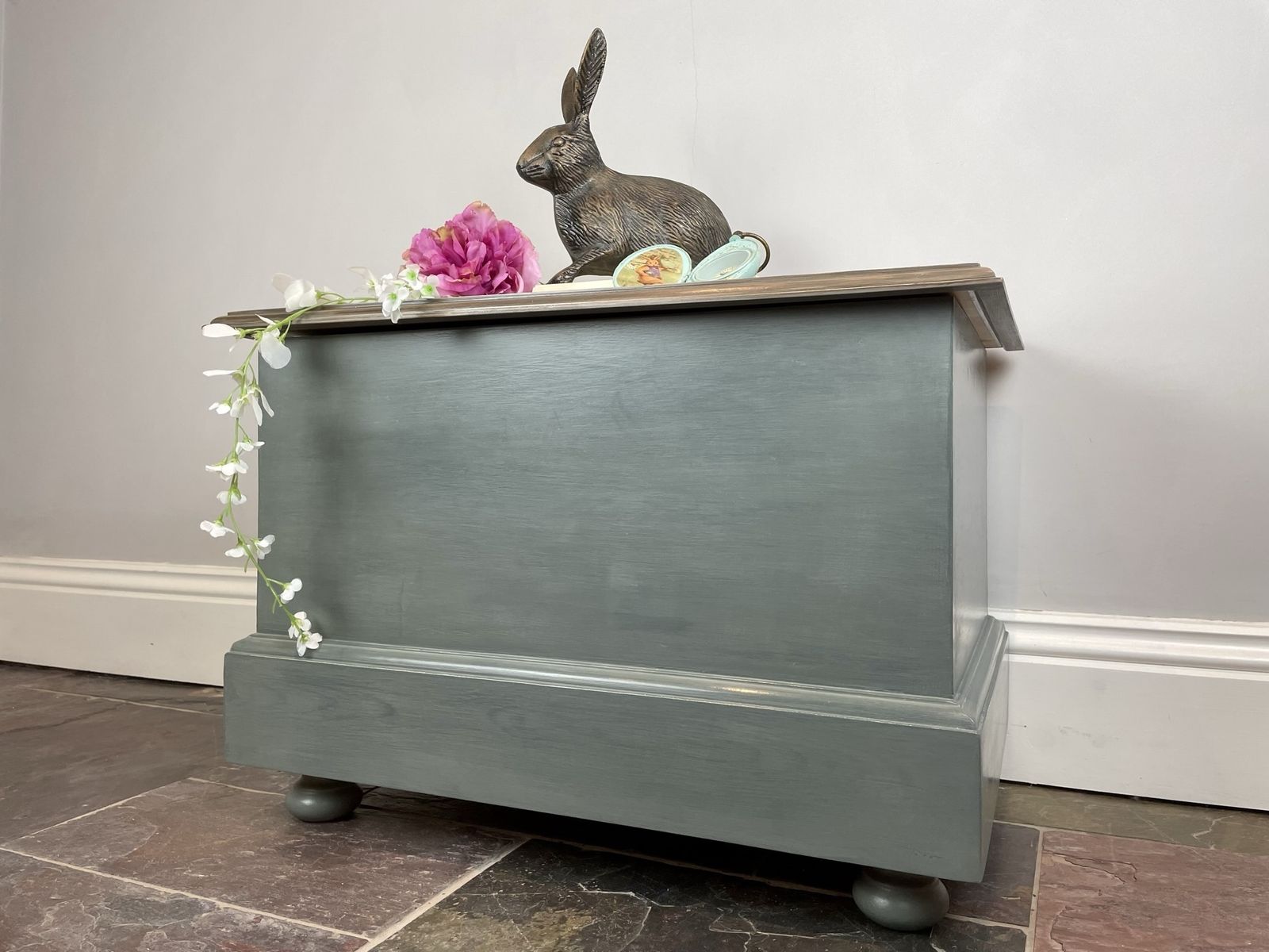 Hand Painted Pine Blanket Box photo furniture