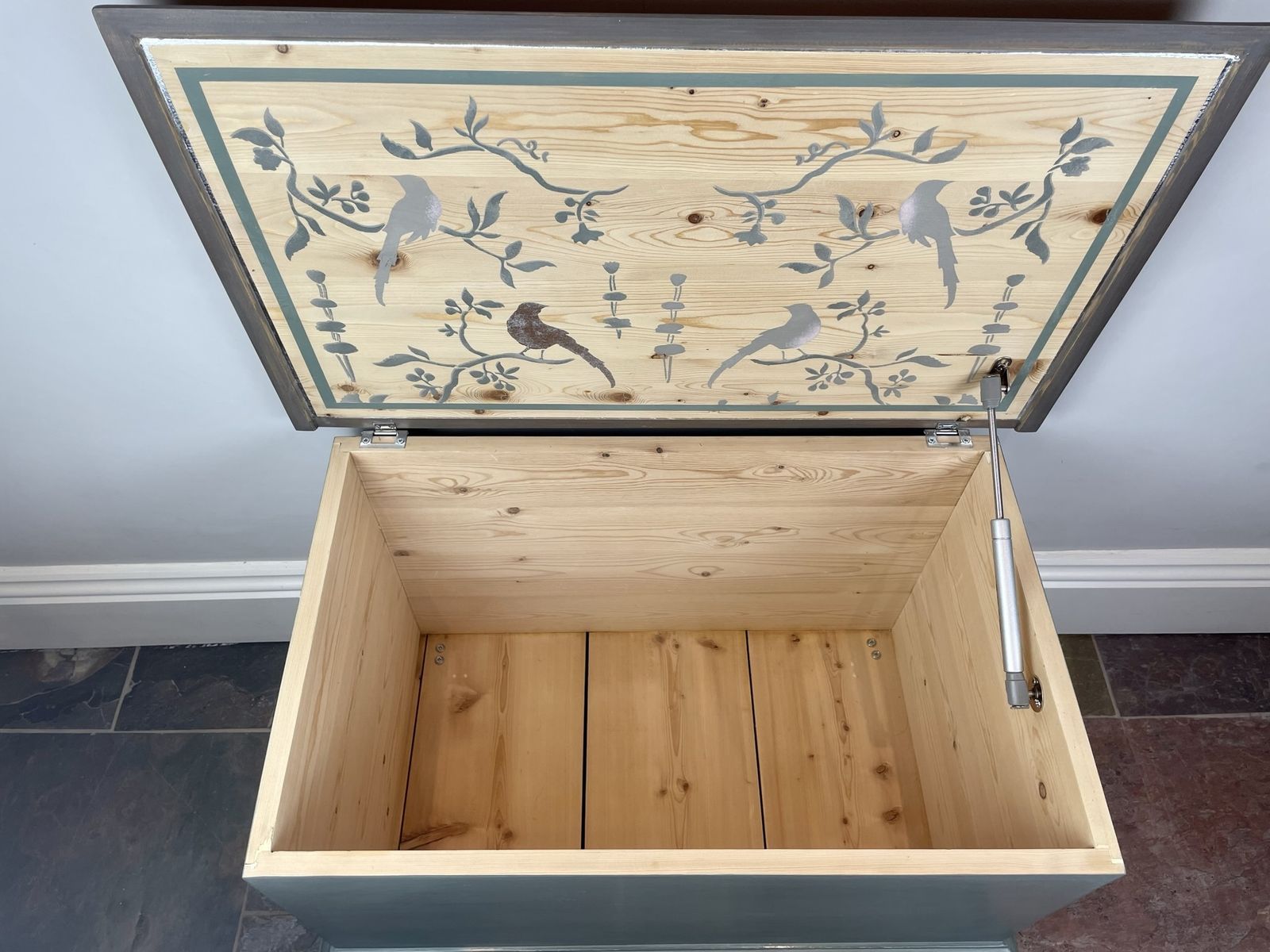Hand Painted Pine Blanket Box photo for sale