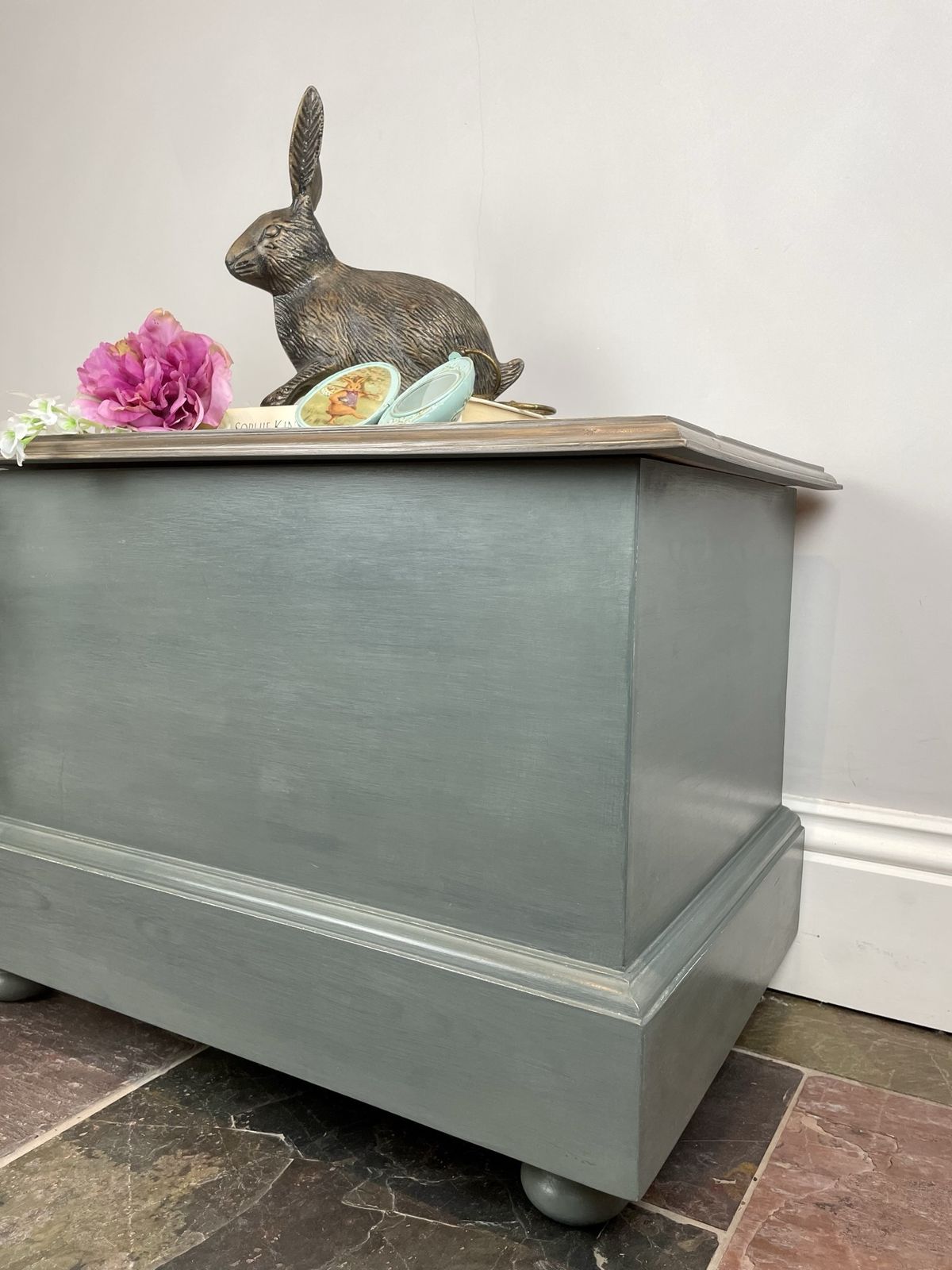 Hand Painted Pine Blanket Box photo vinterior