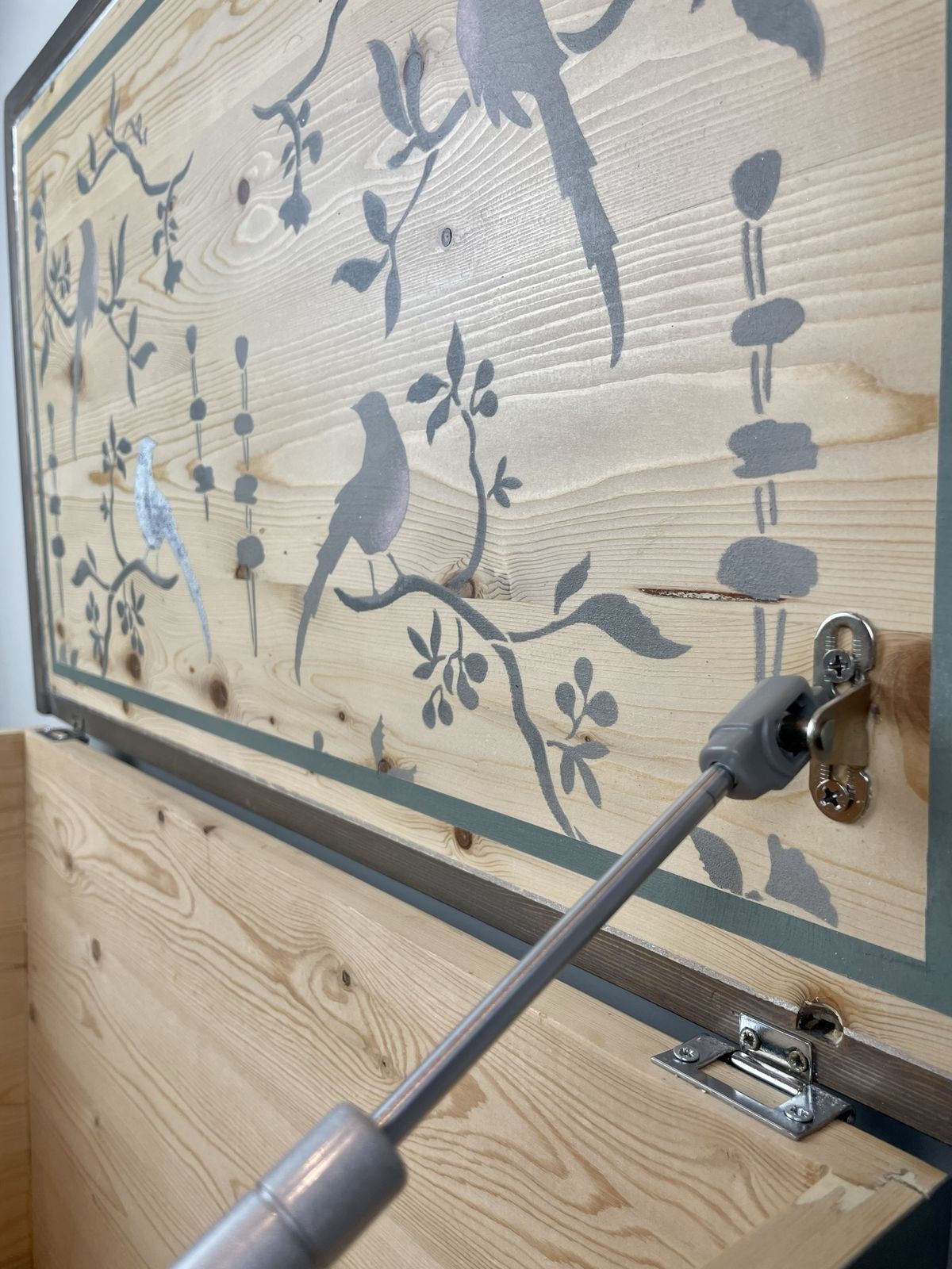 Furniture Hand Painted Pine Blanket Box photo