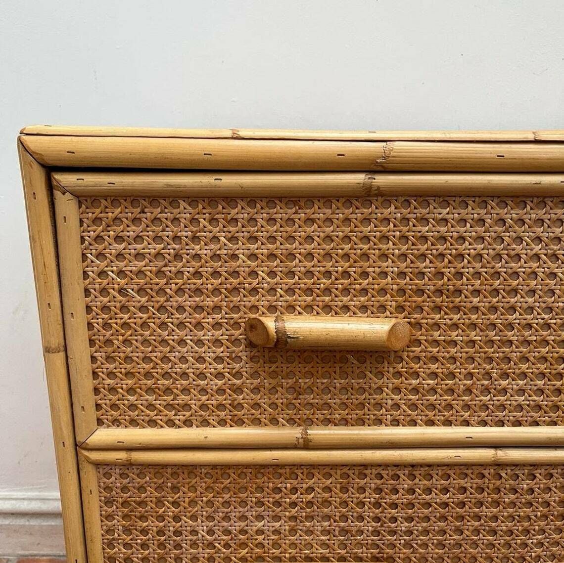 photo furniture Mid Century Bamboo And Rattan Cane Chest Of Drawers/ Storage / Cupboard