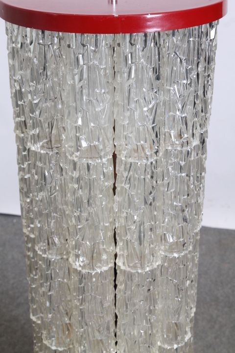 70s Modern Design Floor Lamp In Vintage Glass !!! Restored And Electrified.
