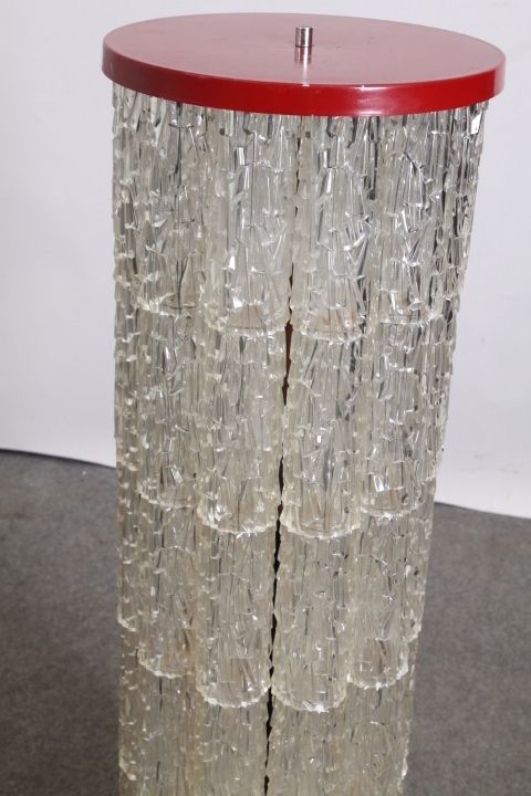 70s Modern Design Floor Lamp In Vintage Glass !!! Restored And Electrified. photo for sale
