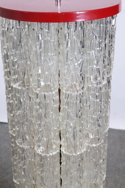 70s Modern Design Floor Lamp In Vintage Glass !!! Restored And Electrified. photo Lighting