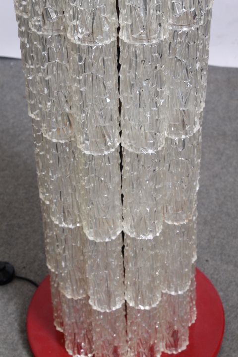 70s Modern Design Floor Lamp In Vintage Glass !!! Restored And Electrified. photo buy