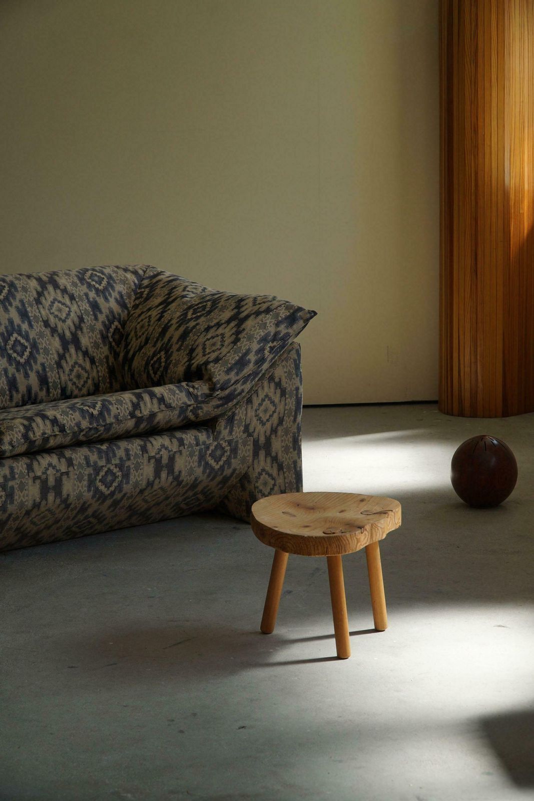 Tripod Stool In Solid Pine Wood, By Swedish Cabinetmaker, Mid Century, Ca 1960s photo furniture