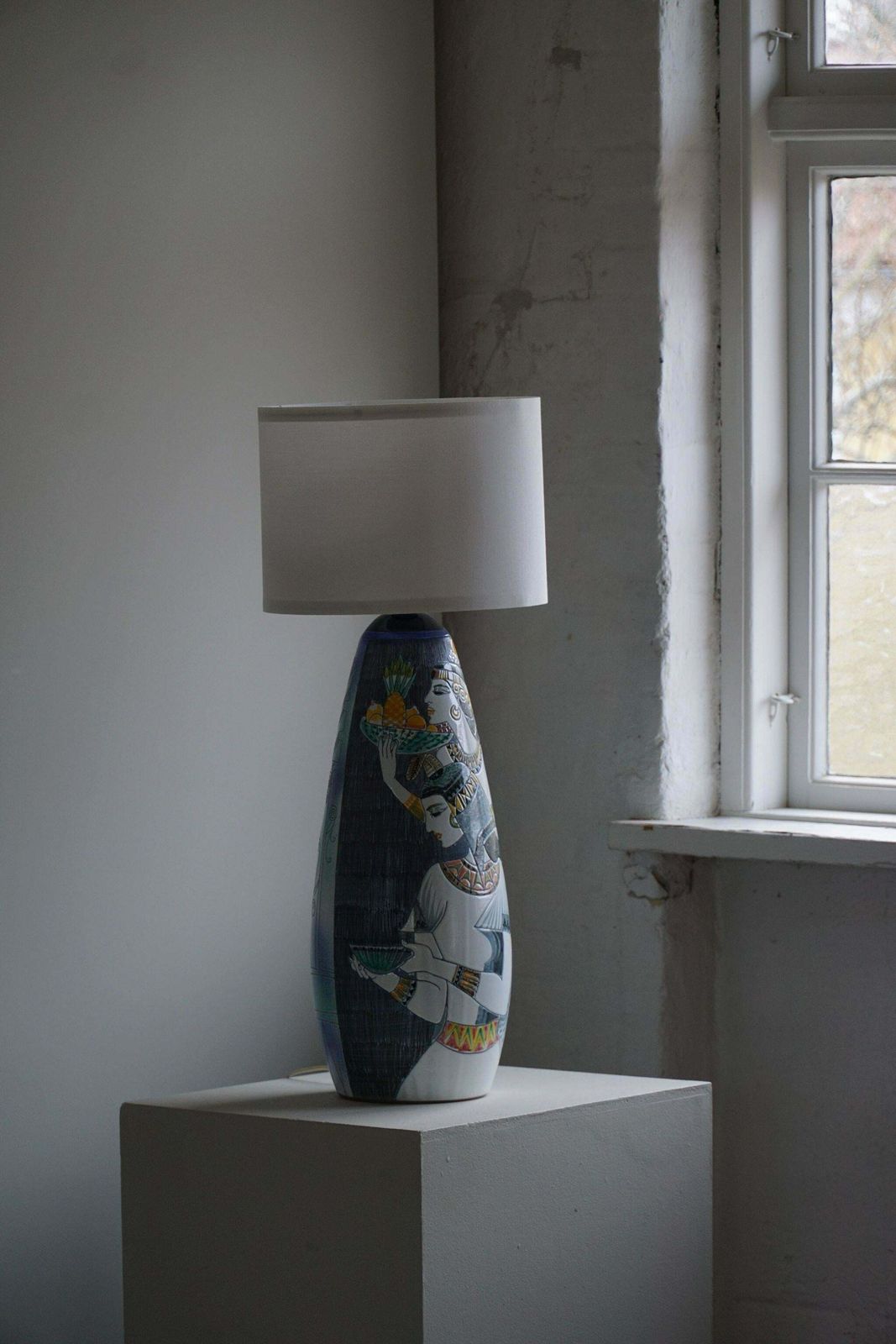 Marian Zawadzki "Oryx" Unique Floor Lamp, Tilgmans Ceramics, Sweden, Dated 1963 photo vintage