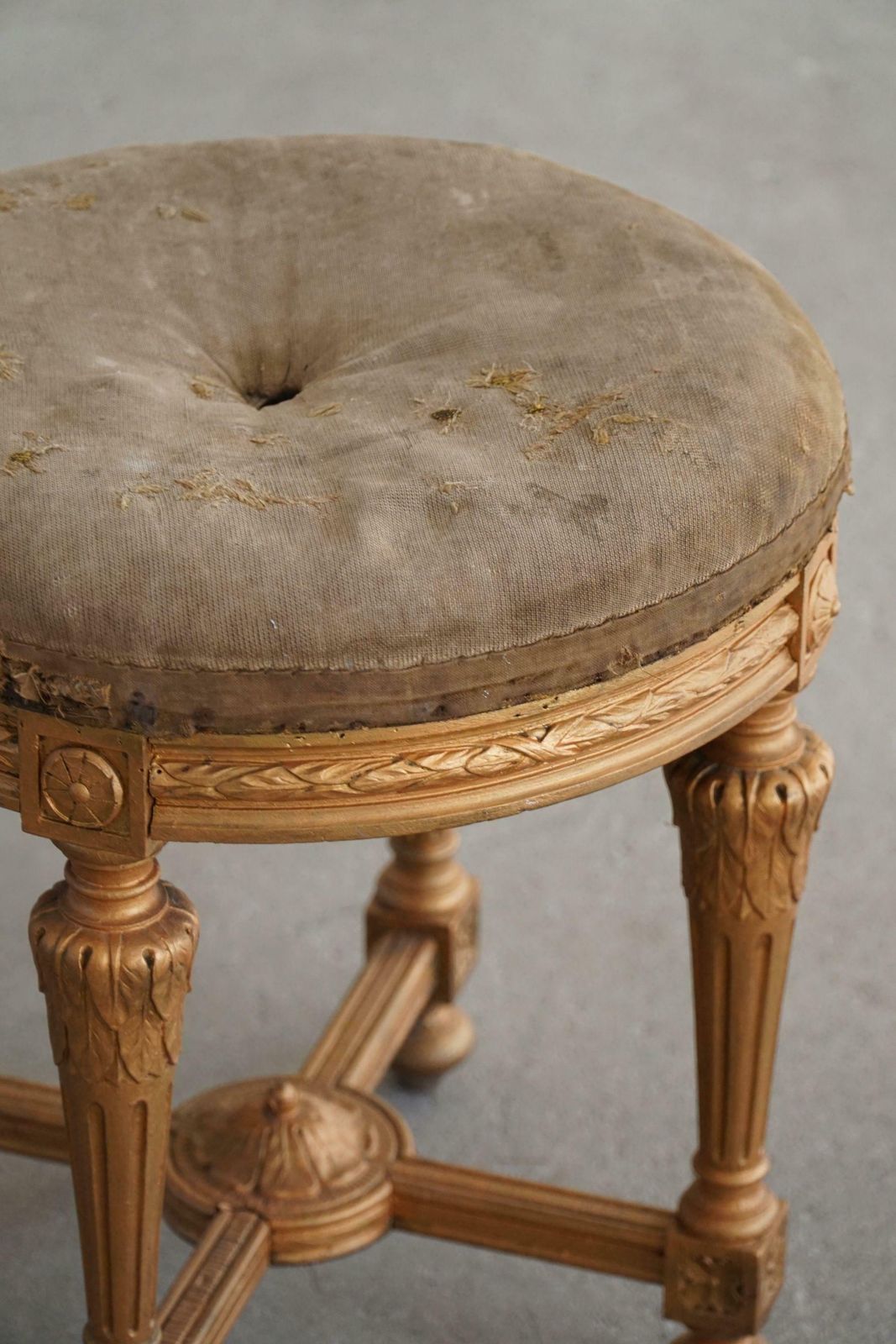 Gustavian Antique, Round Stool, Swedish Cabinetmaker, Late 18th Century photo Furniture