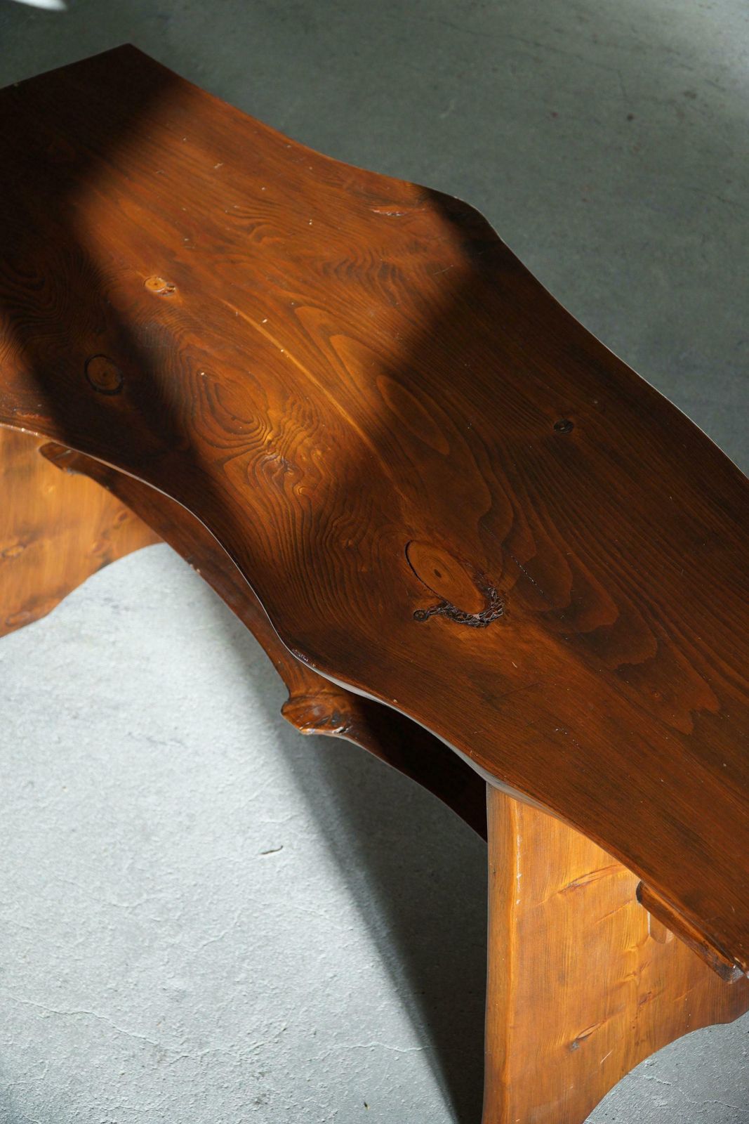 Mid Century Organic Wooden Scandinavian Wabi Sabi Coffee Table, Made In 1960s photo for sale