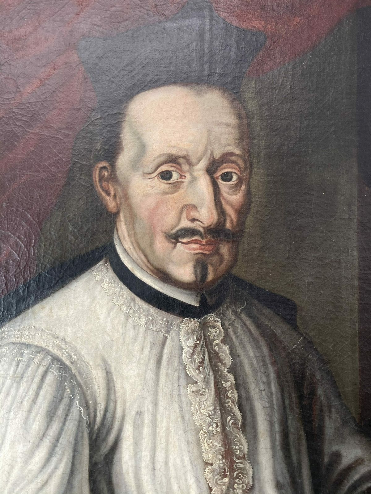 Ancient Oil Painting On Canvas Neapolitan School Mazzagrugno 1765 photo furniture