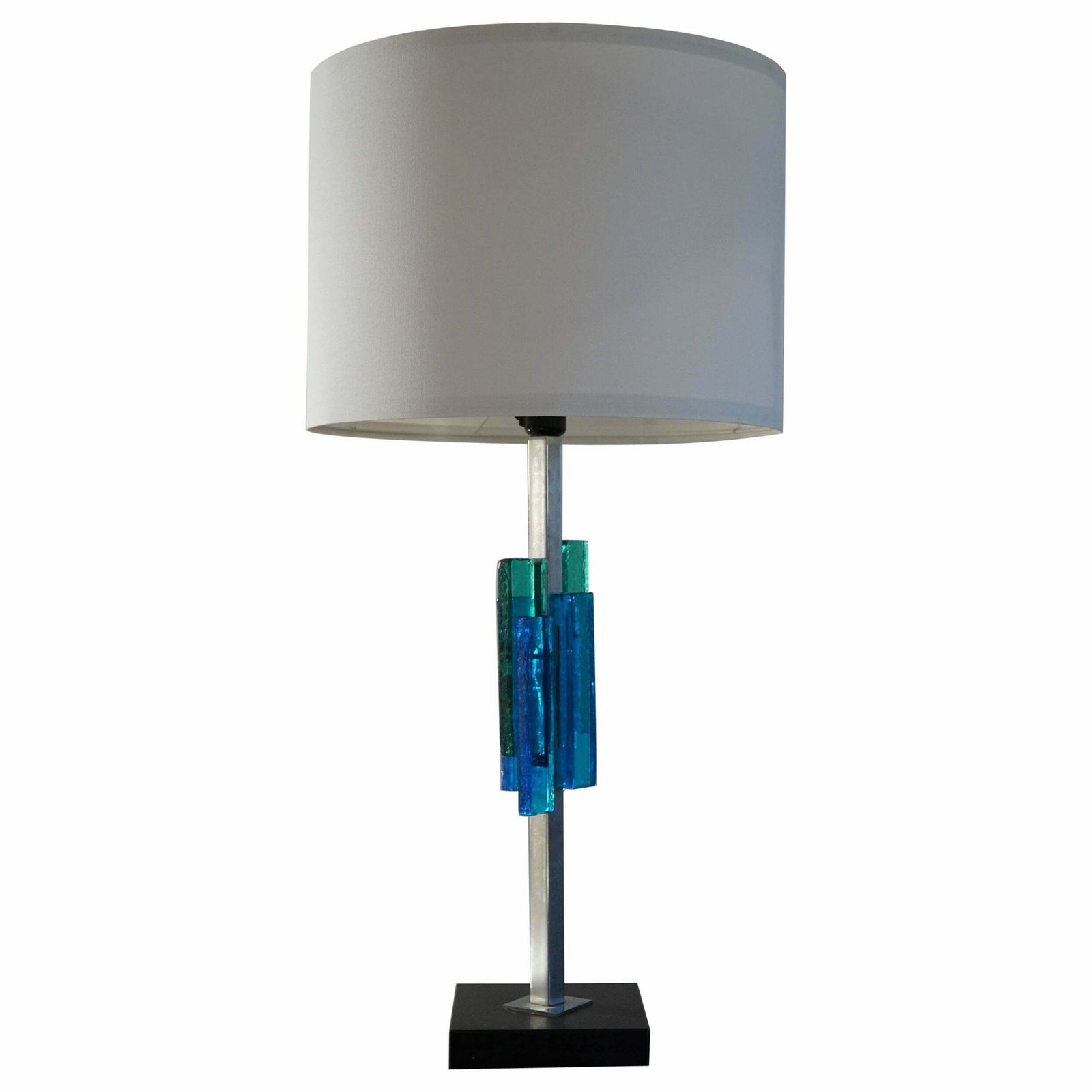 Svend Aage Holm Sørensen Table Lamp, Metal & Glass, Danish Modern Design, 1960s