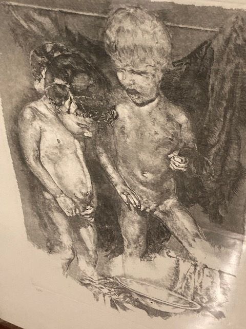 photo furniture Etching Engraving Renzo Vespagnani (Rome 1924  2001) Children Size 73 X 53