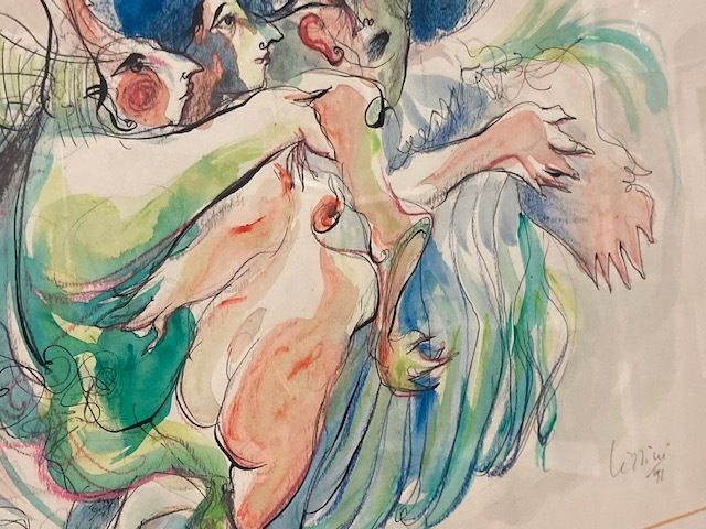G. Lizzini Watercolor And Ink Painting Signed 20th Century Contemporary Art photo buy