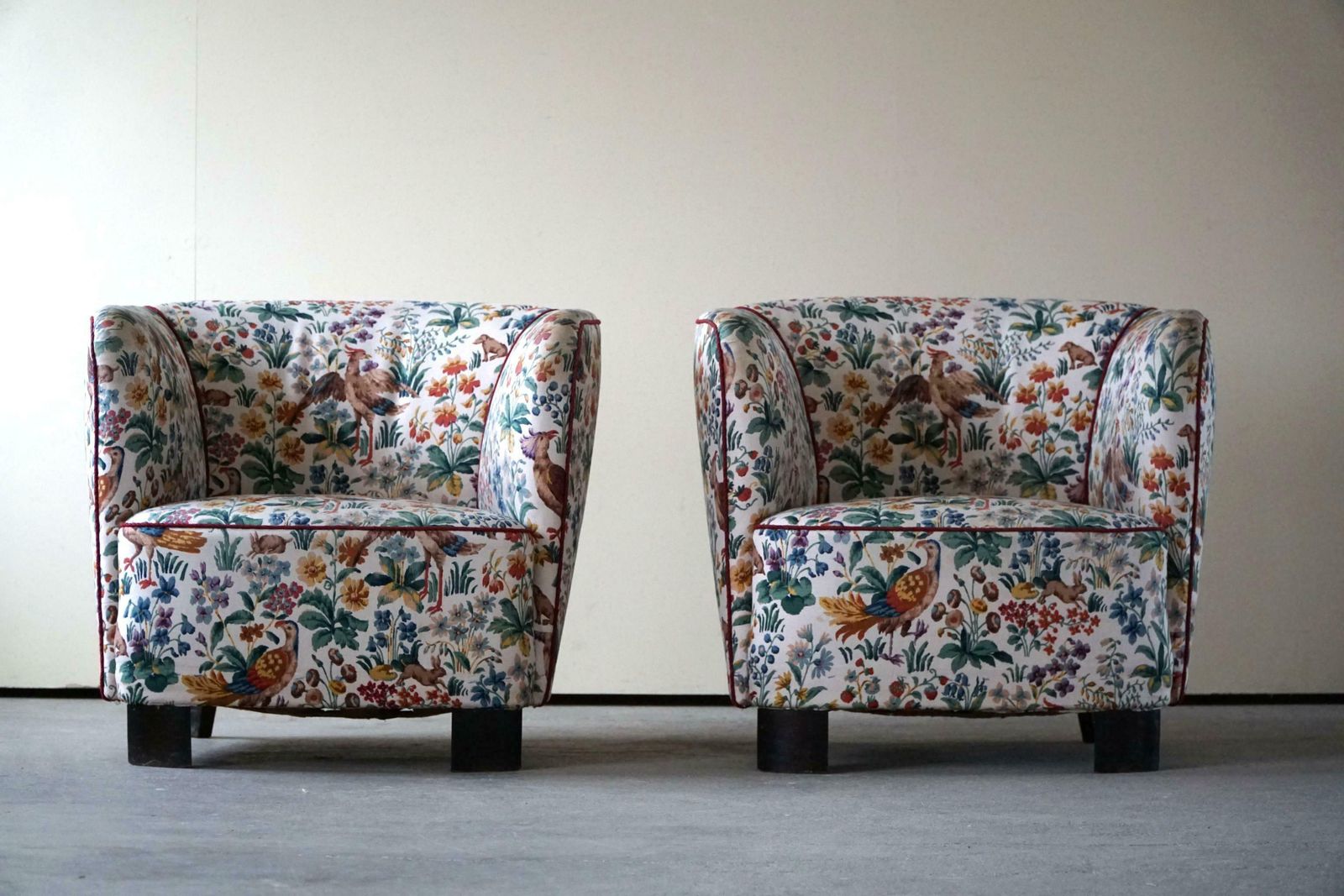 Danish Mid Century   Pair Of Curved Club Chairs   Viggo Boesen Style   1940s £6,413.60per Set photo vintage