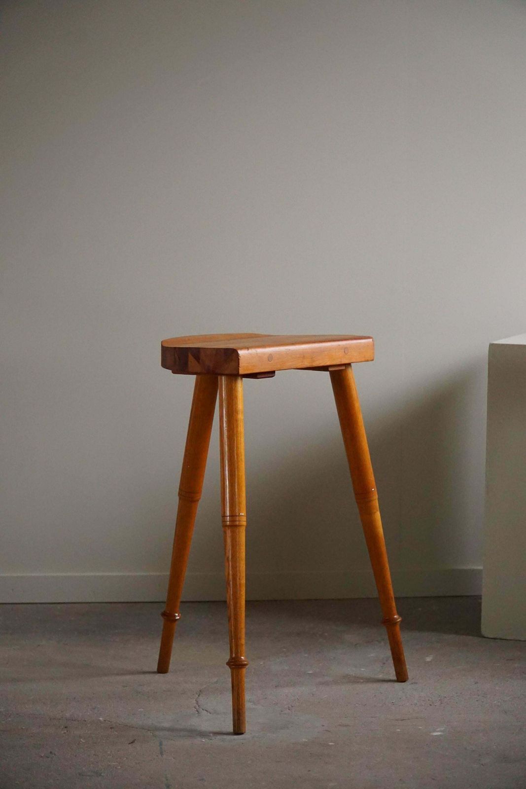 Tall Tripod Stool In Solid Pine, By A Danish Cabinetmaker, Mid Century, Ca 1960s £495.99 photo furniture