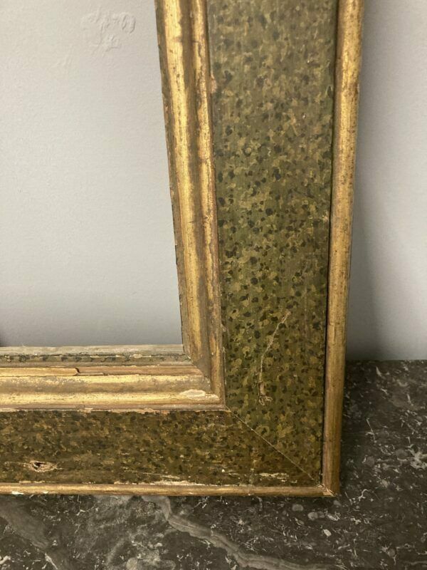 Ancient Splendid Wooden Frame Painted In Faux Marble From The 17th Century. photo Home Decor
