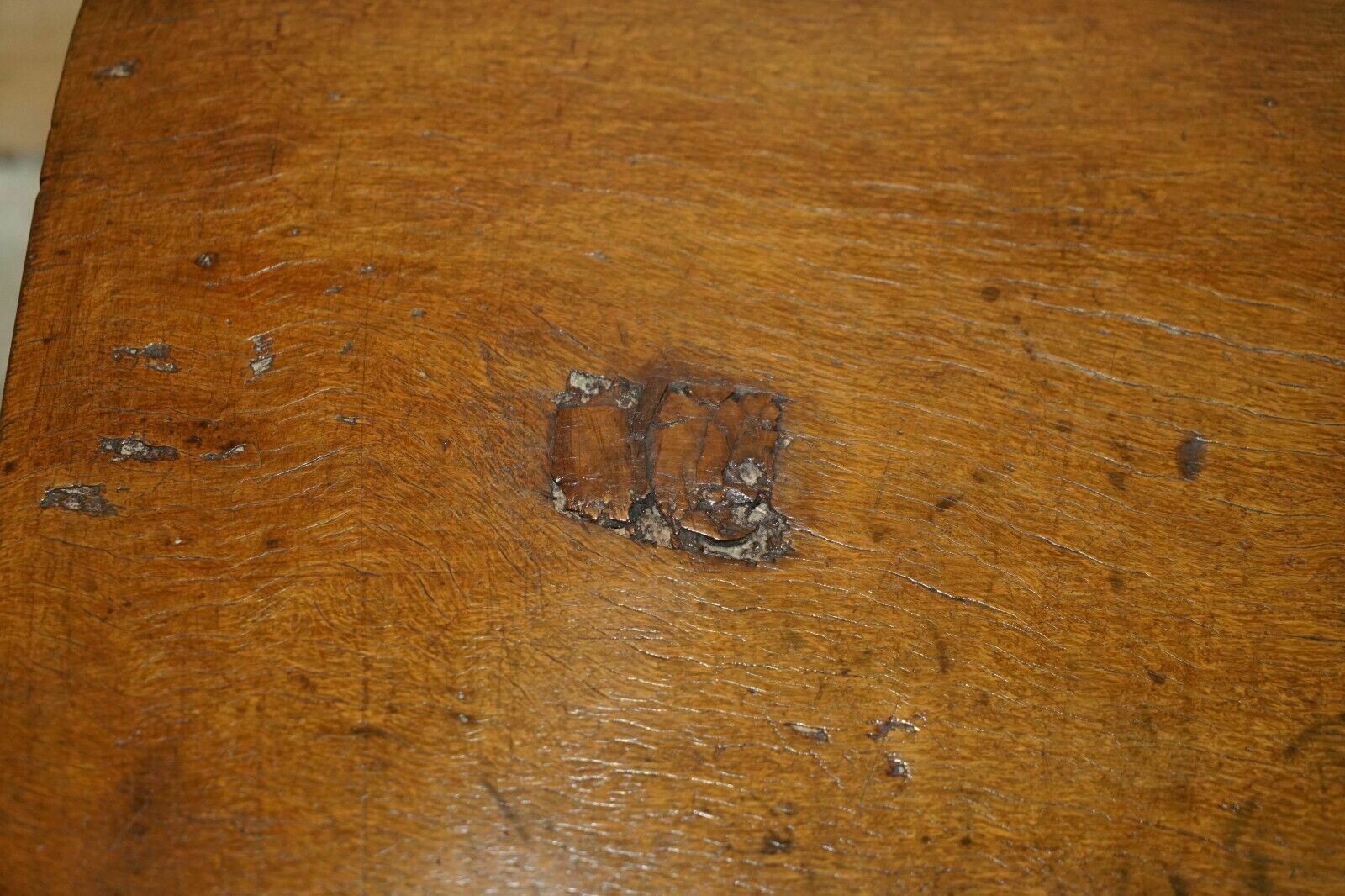 2750.0 Primitive Antique 1740 Spanish 18th Century Three Legged Bench Or Coffee Table photo
