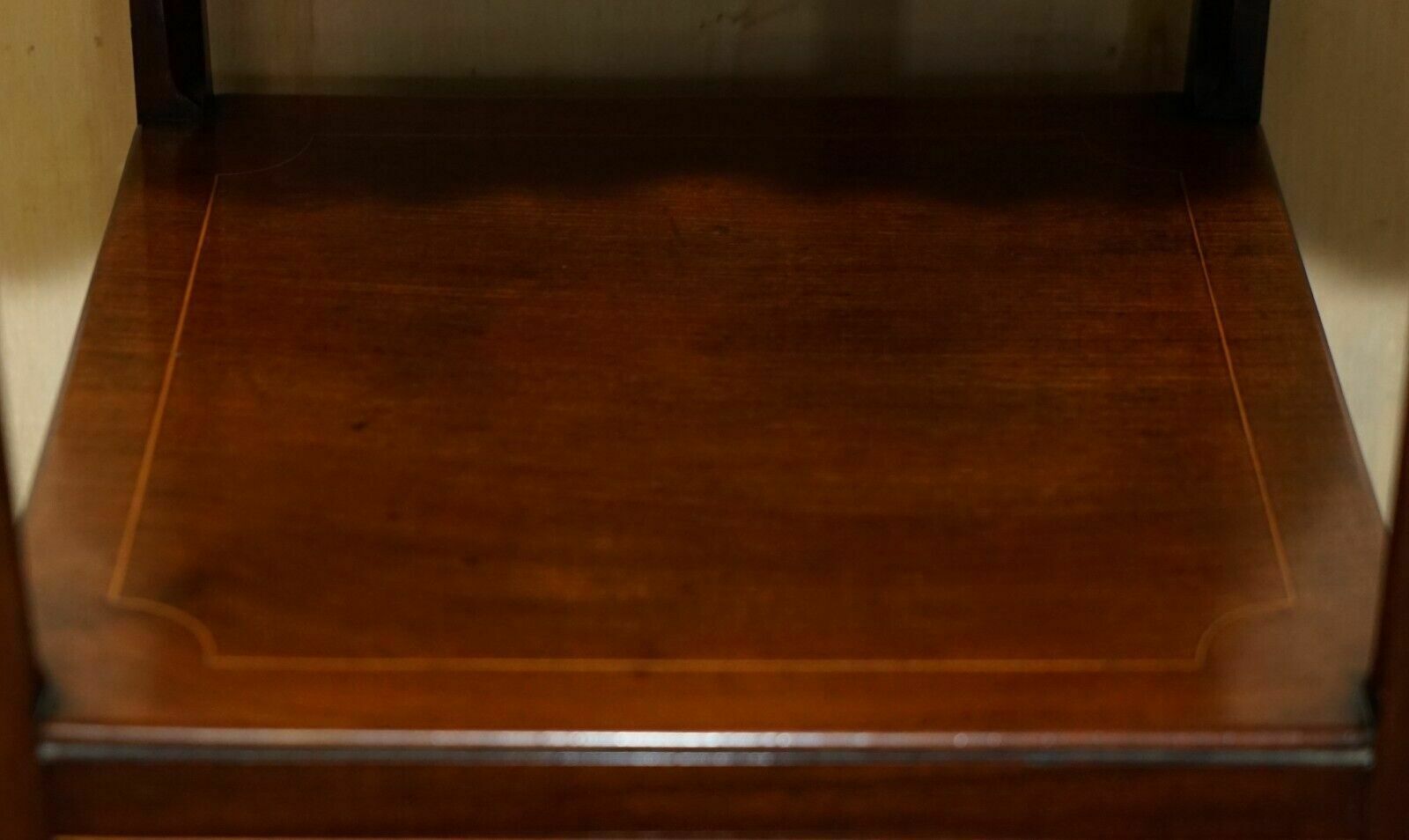 Antique Victorian Mahogany Single Drawer Tall Lamp Twin Top Table Plants Etc photo vinterior