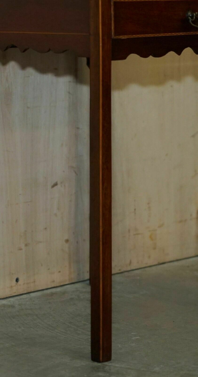 photo furniture Antique Victorian Mahogany Single Drawer Tall Lamp Twin Top Table Plants Etc