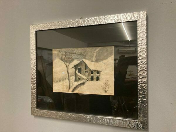 photo vinterior Ancient Painting From The End Of The 19th Century By Alessandro Castelli, House With Snow, Signed.