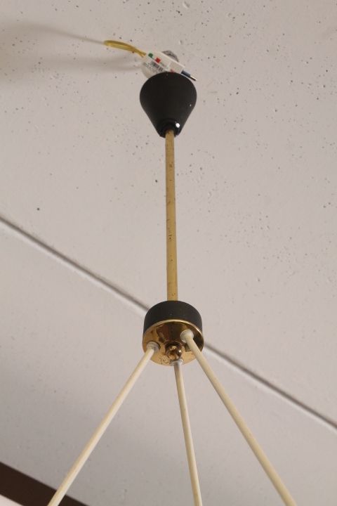 photo furniture Restored Modern Chandelier From The 50s Vintage Chandelier Three Lights In Opaline!