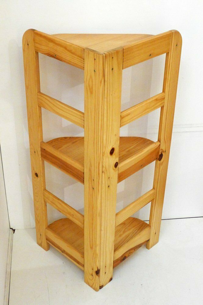 Vintage Corner Shelf In Pine Wood 1980s photo Furniture