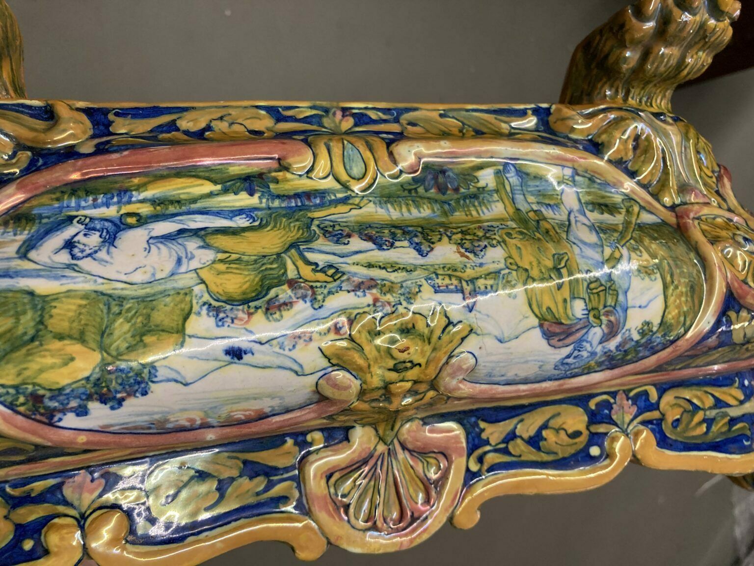 Antique Centerpiece In Luster Ceramic Santarelli Gualdo Tadino 1920 photo buy