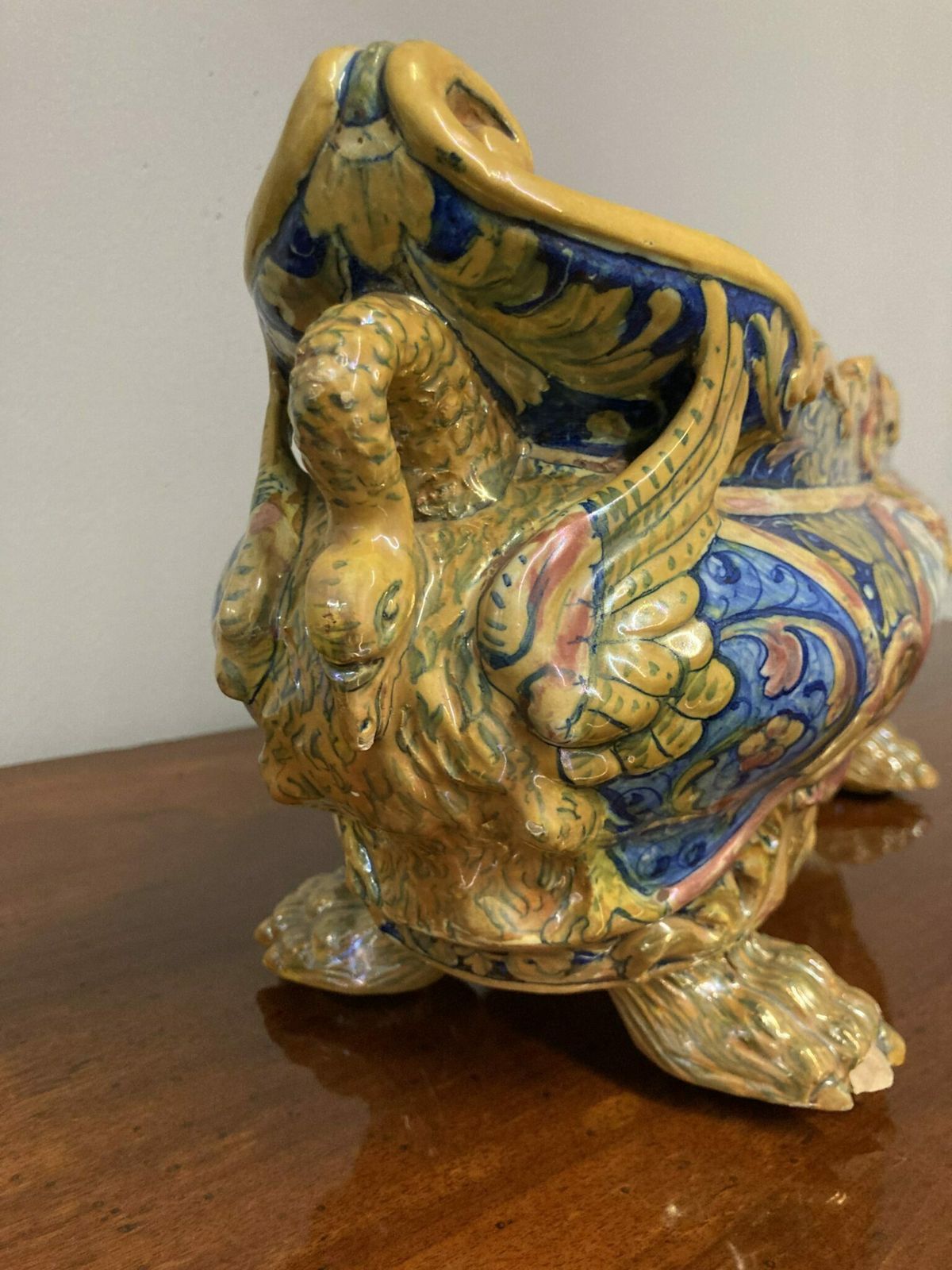 photo for sale Antique Centerpiece In Luster Ceramic Santarelli Gualdo Tadino 1920