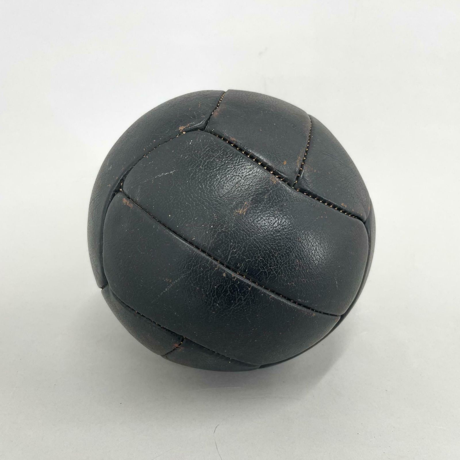 Vintage Black Leather Medicine Ball, 1930's photo 355.0