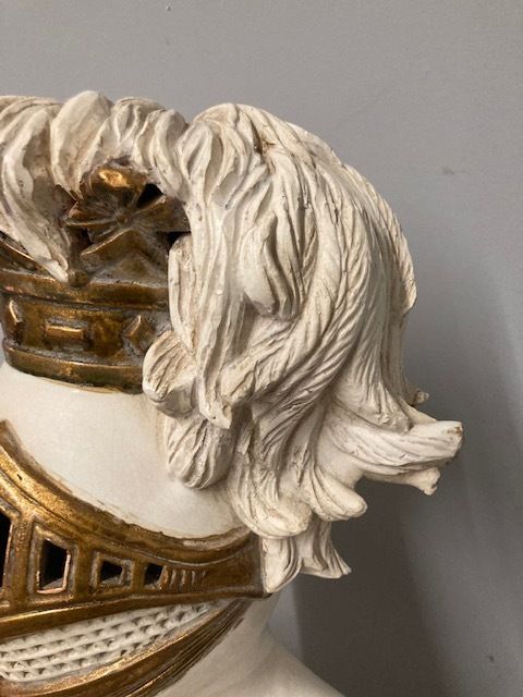 Ancient Ceramic Sculpture Of Knight's Armor With Base From The Early 1900s photo Home Decor