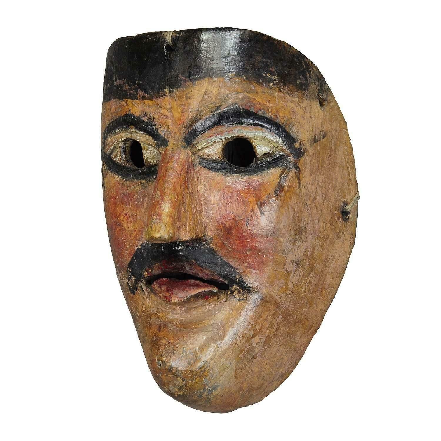 Nice Carved And Painted Tyrolian Carnival Fasnet Mask photo for sale