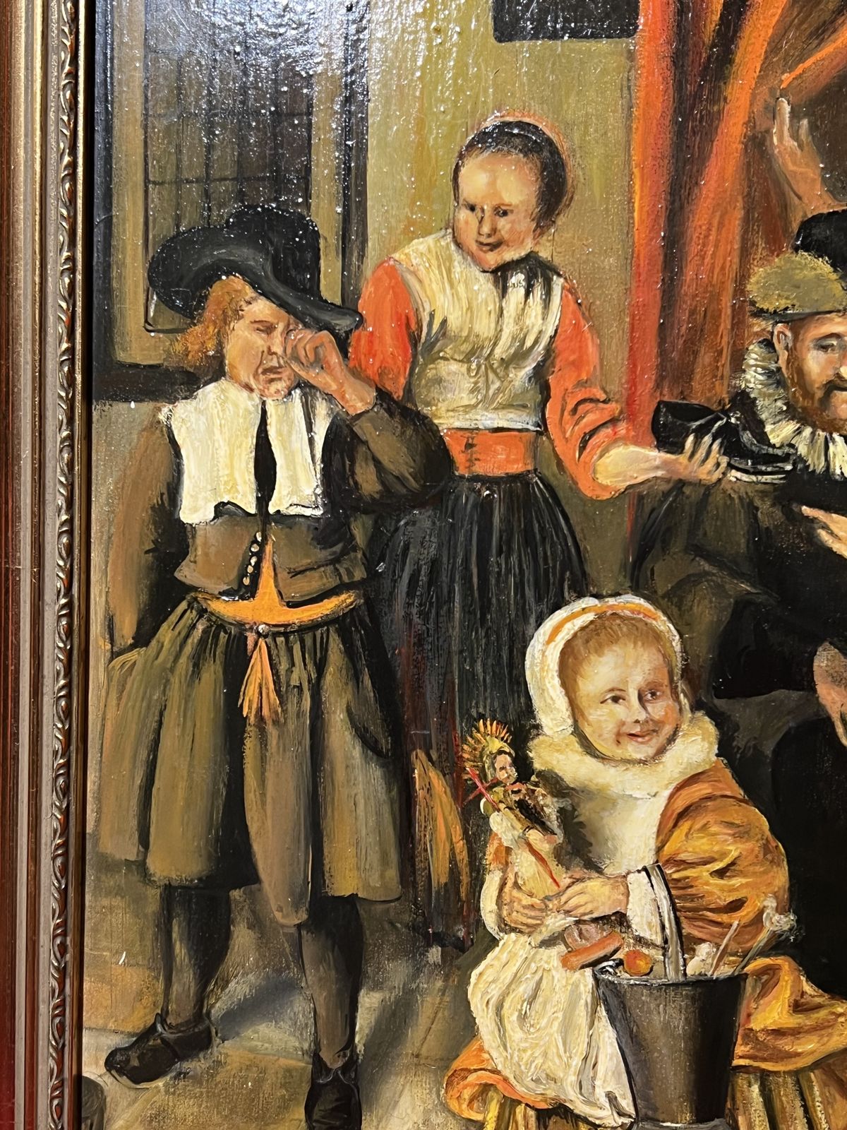 20th Century Tudor Interior Scene Titled 'The Feast Of St Nicholas' By Artist Joan Maxwell photo 1550.0