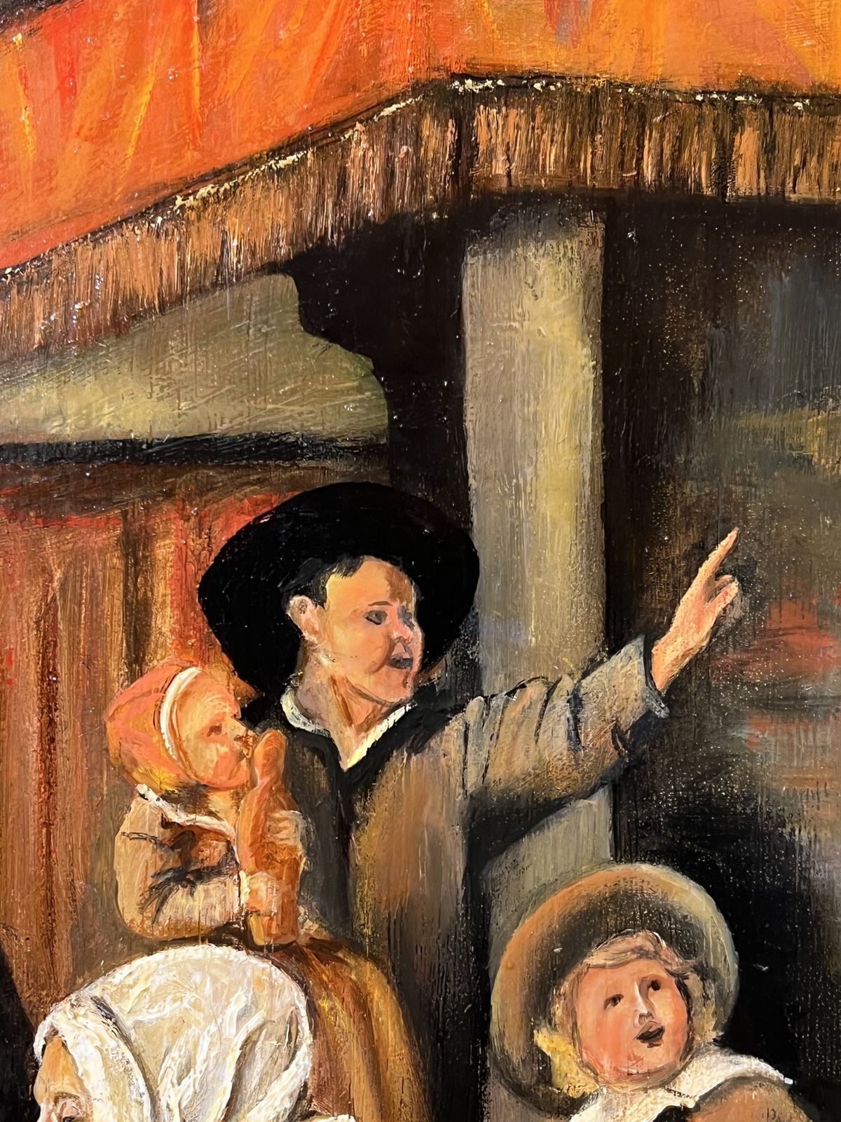 20th Century Tudor Interior Scene Titled 'The Feast Of St Nicholas' By Artist Joan Maxwell photo vintage