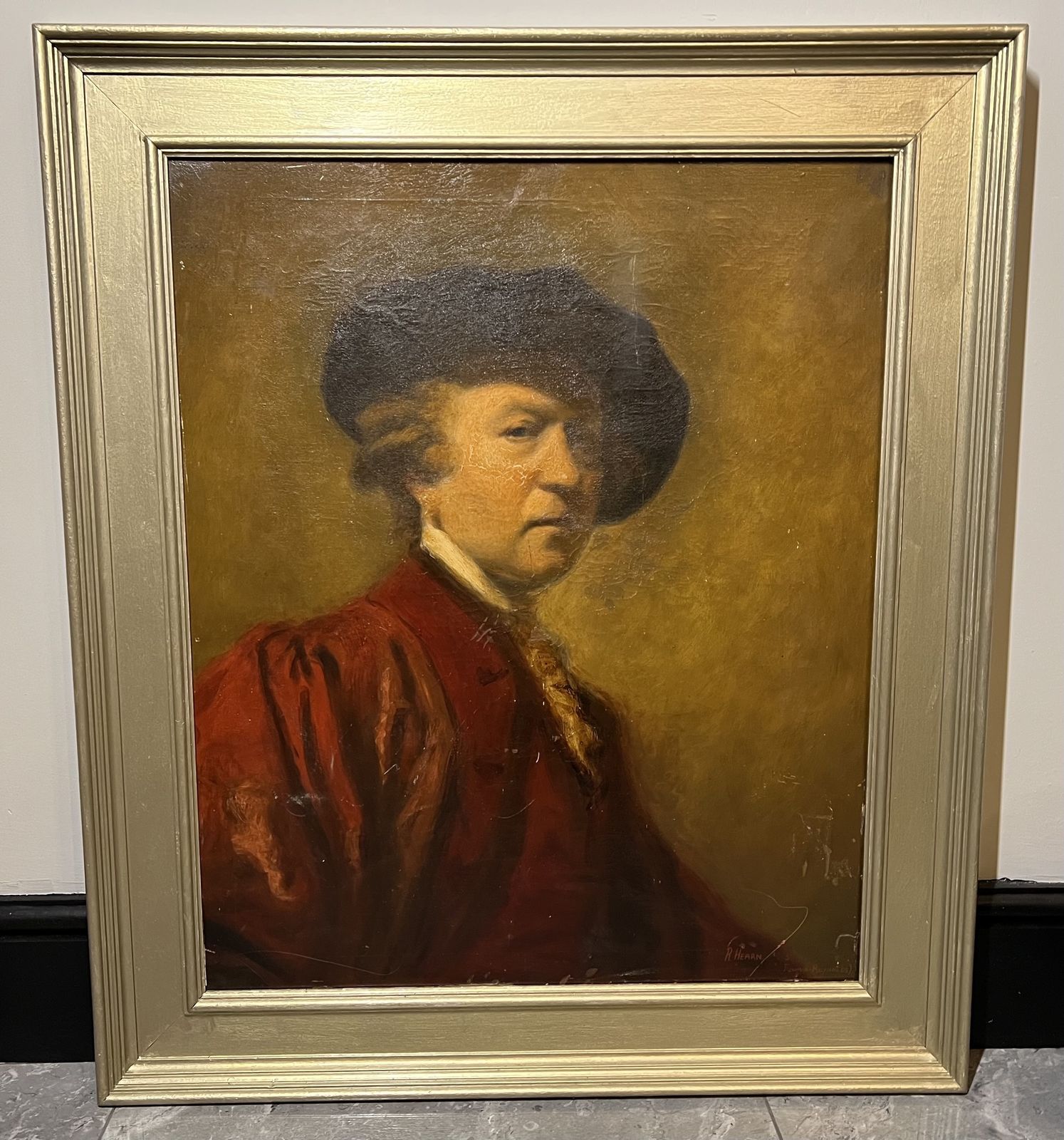 Early 19th Century Fine Art Portrait Of  Sir Joshua Reynolds By Artist R Hearn photo Art