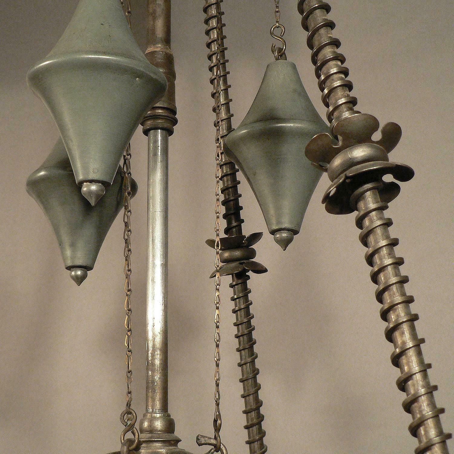 Antique Handforged Mediaeval Iron Lustre From A German Castle photo for sale