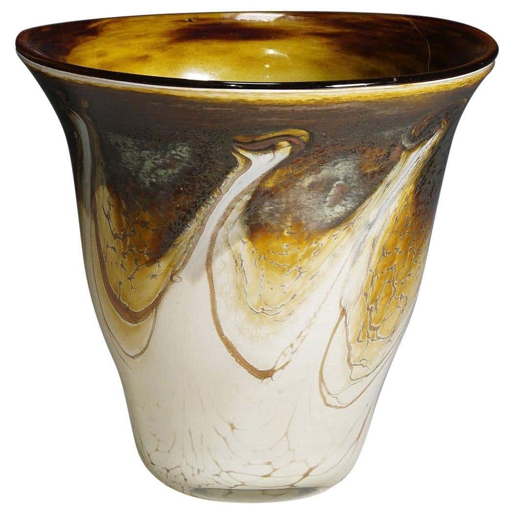 Vintage Marble Glass Vase Designed By Richard Glass Circa 1980